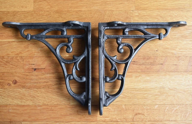 A Pair Of Small Classic Victorian Scroll Shelf Brackets 5 Inch Bracket Cast Iron