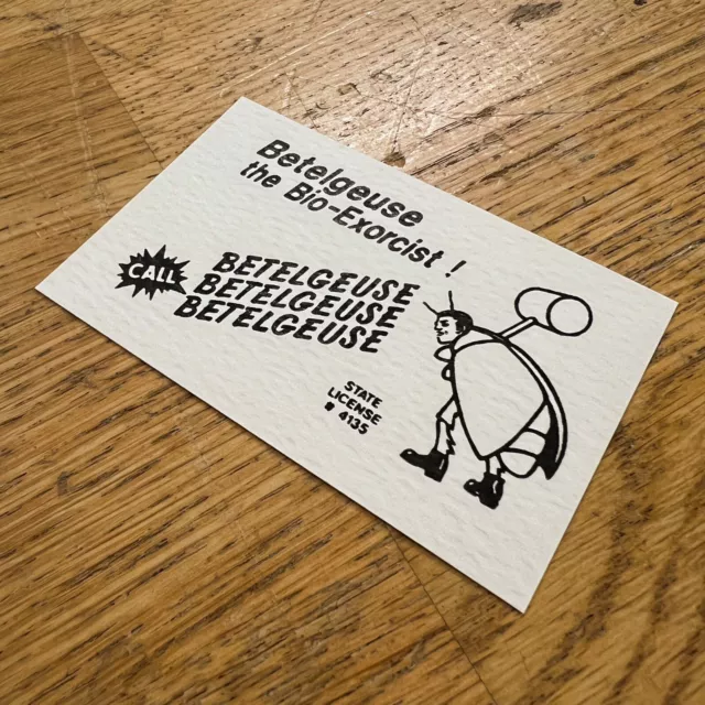 Beetlejuice Business Card Replica Reproduction Movie Prop