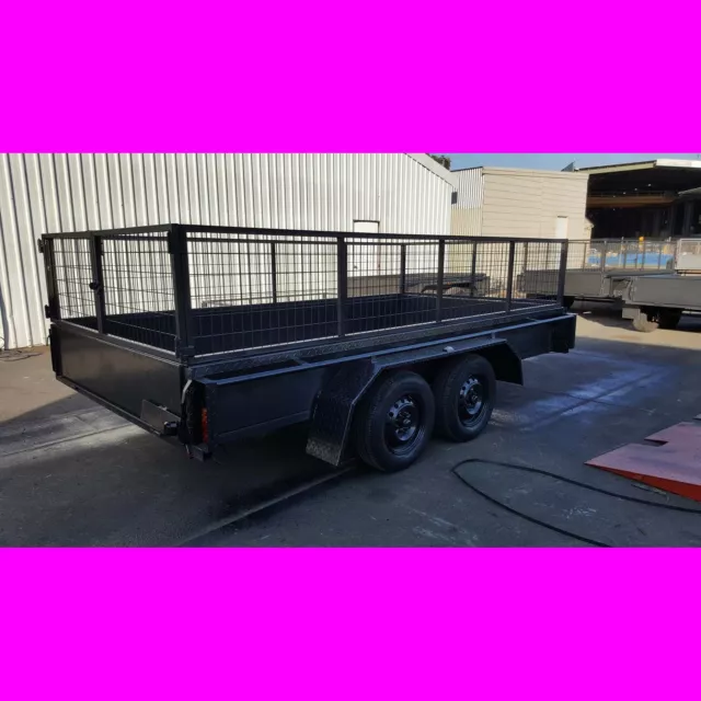 12x6 galvanised box trailer tandem trailer with cage local made extra heavy duty