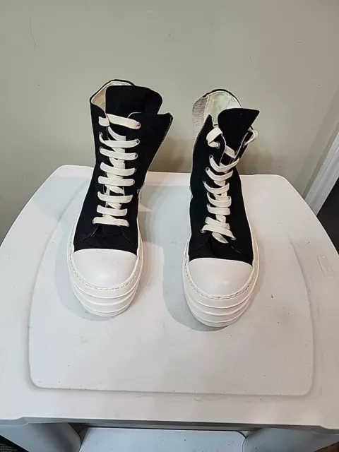 Rick Owens DRKSHDW Ramones High Top Sneakers Black Size 41