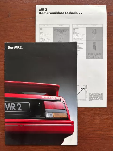 Prospekt / brochure Toyota MR2 AW11 MY 1988