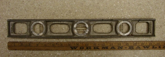 Old Used Tools,Antique Stanley No.313-18" Cast Aluminum Level,VGC,L@@K & READ!