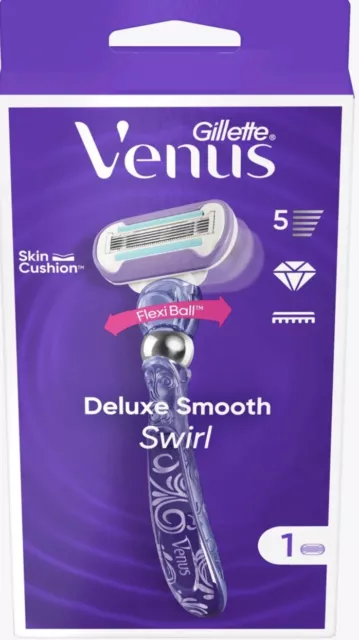 Gilette Venus Swirl Extra Smooth Flexiball Rasierer Handstück mit 1 Klinge Neu