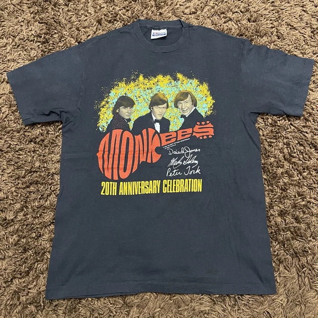 Vintage 1980s MONKEES Anniversary World Tour Band Tee T Shirt Size Large Classic