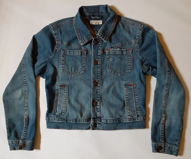Tommy Hilfiger XL/XG Blue Jean Denim Jacket Vintage Embroidered Womens