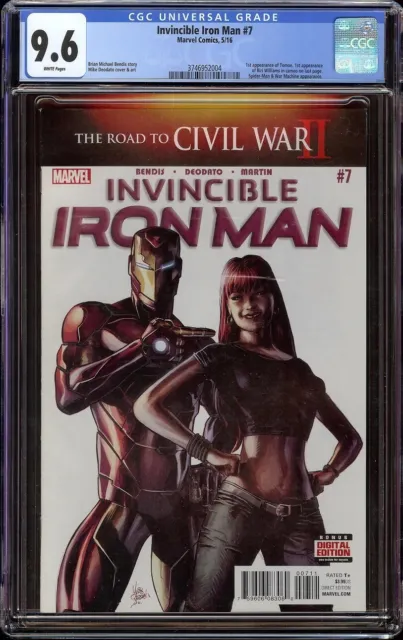 Invincible Iron Man # 7 CGC 9.6 White (Marvel 2016) 1st appearance Riri Williams