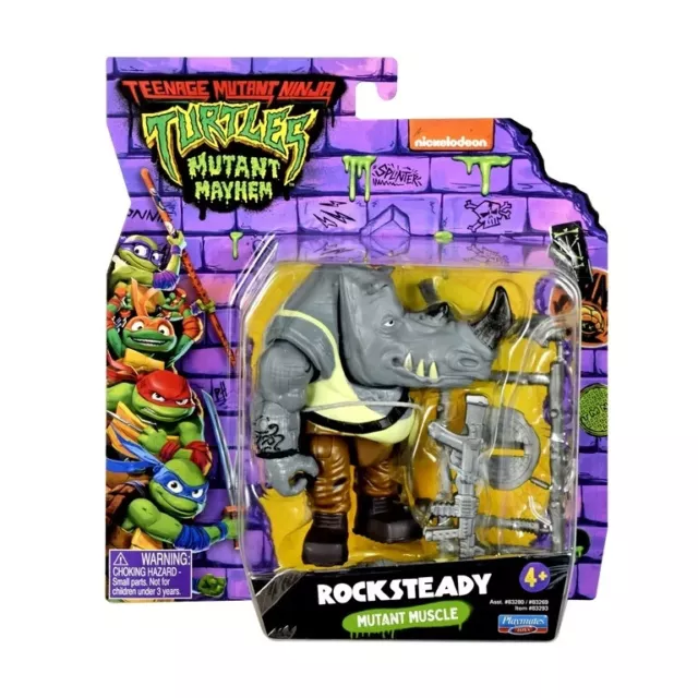 Playmates Teenage Mutant Ninja Turtles - Mutant Mayhem "Rocksteady" Tmnt Figure