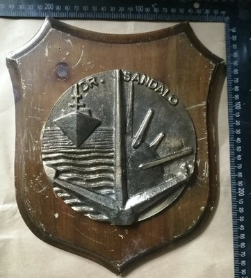 CREST MARINA MILITARE DRAGA MINE REALE NAVE SANDALO RARITÀ! 