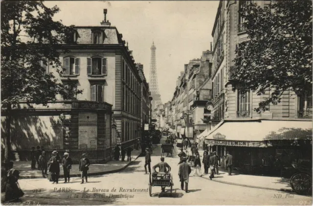 CPA AK PARIS 7th Rue St-Dominique Recruitment Office (925309)