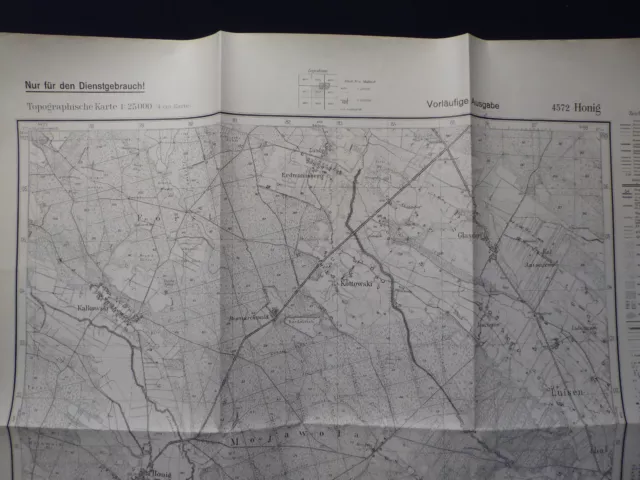 Landkarte Meßtischblatt 4572 Honig in Schlesien, Kreis Groß Wartenberg, 1940 2