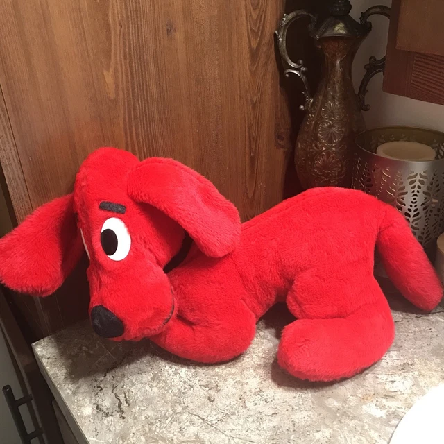 VINTAGE CLIFFORD THE Big Red Dog Laying Stuffed Plush Animal Toy 14.99
