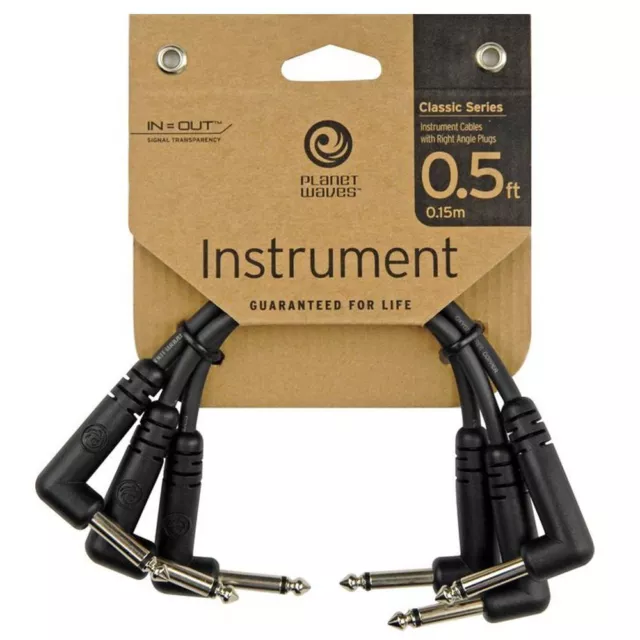 DADDARIO PLANET WAVES CLASSIC PATCH CABLE 3 x 6″ PW-CGTP-305 GUITAR LEADS NEW