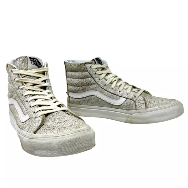VANS SK8-Hi Slim Zip High-Top Sneakers in Crackled Suede Size W7 M5.5