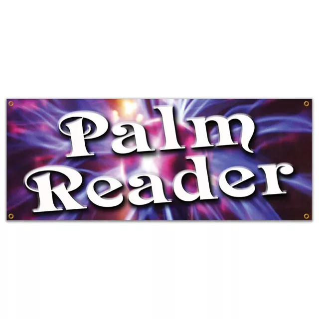 PALM READER BANNER SIGN fortune teller crystal ball future mystic hand