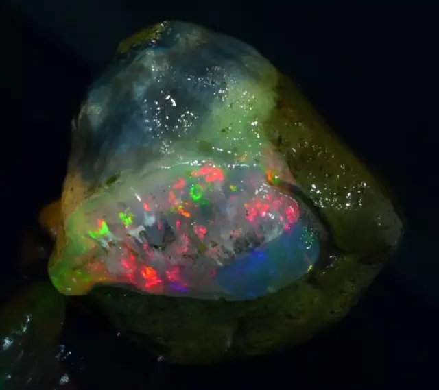 Multi-Feuer-Opal, 171,50 Karat, natürlicher äthiopischer Opal, roher...