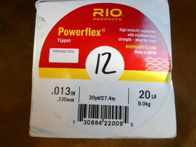 4 Reels of Rio Powerflex Tippet 30yrds 20lb 9Kg Fly Fishing Line .013" 0.33mm