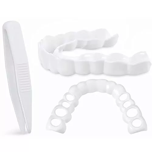 2 Pièces Prothèses Instantanées de Facettes Fausses Dents Sourire Dentier Den...