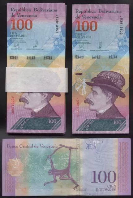 Originales Bündel 100 Scheine: ORIGINAL BUNDLE VENEZUELA, 100 Bolivares Soberano