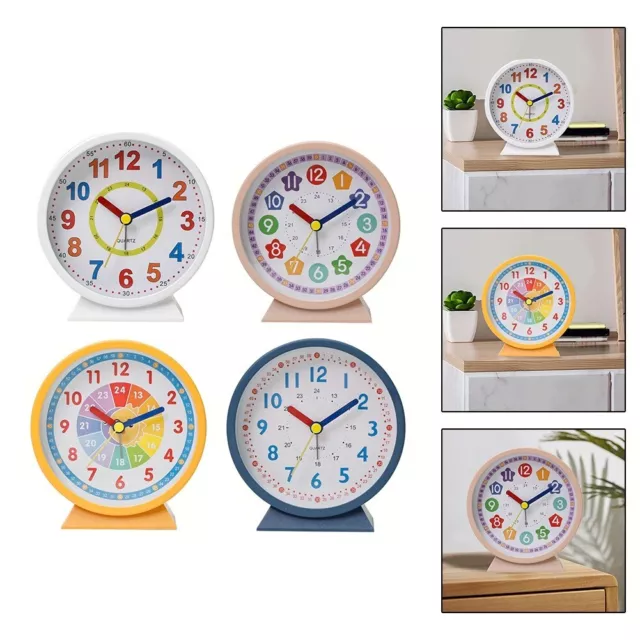 Horloge d'apprentissage amusante pour enfants analogique colorée pour réveil p