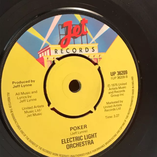 ELECTRIC LIGHT ORCHESTRA Rockaria! 1977 UK 7" vinyl Single original 45 ELO Poker 3