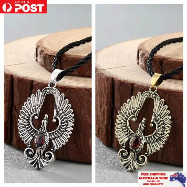 Vintage Phoenix Necklace Pendant Antique Fashion Metal Unisex Men Gift Xmas