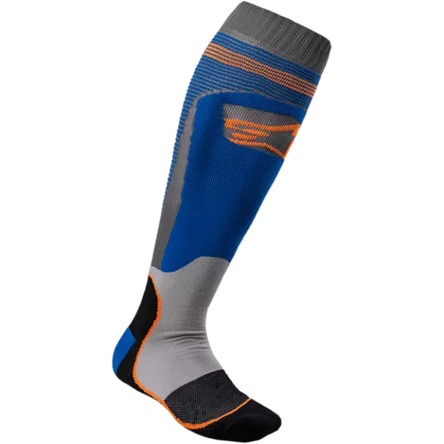 Alpinestars (Adult) MX Plus-1 MX Motocross Socks (Blue/Fluo Orange)