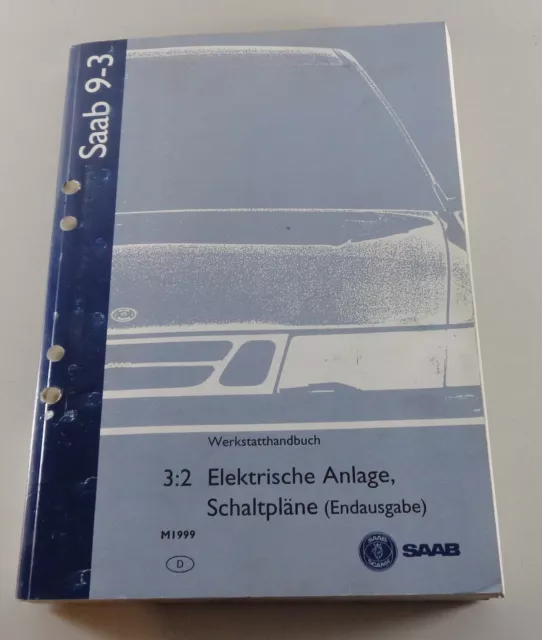 Manual de Taller Saab 9-3 Eléctrico Diagramas Cableado Año Modelo 1999 Stand