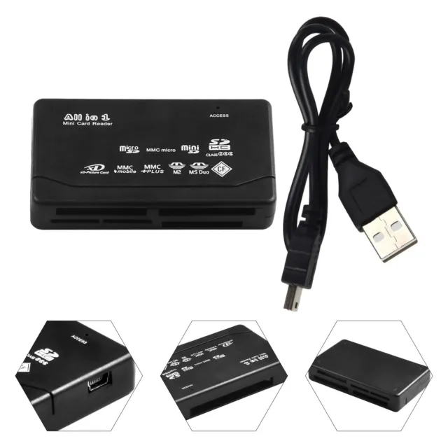 Lecteur de Carte Mémoire Kit Pièce Accessoire USB 2.0 Adaptateur SD Tf Cf Xd