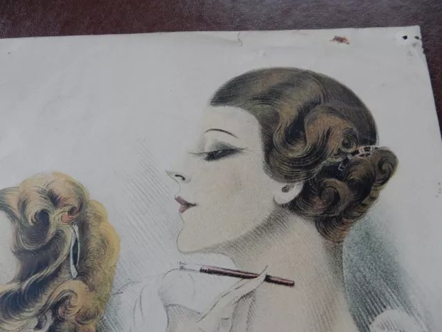 ART DECO HAIR Stylists ILLUSTRATION recent find in French SALON amazing 3