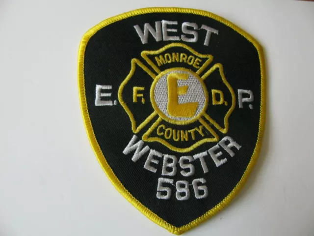 West Webster New York NY zip= 14580 Fire Rescue Dept Patch Iron On 4” Rare Logo