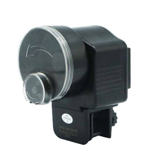 Black Digital Automatic Aquarium Fish for Food Feeder Fish Food Dispenser