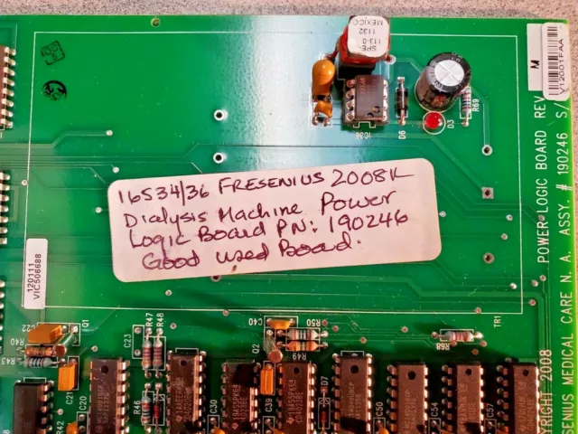 Fresenius 2008K Dialysis Mach Power Logic Board Pn 190246 16534/36