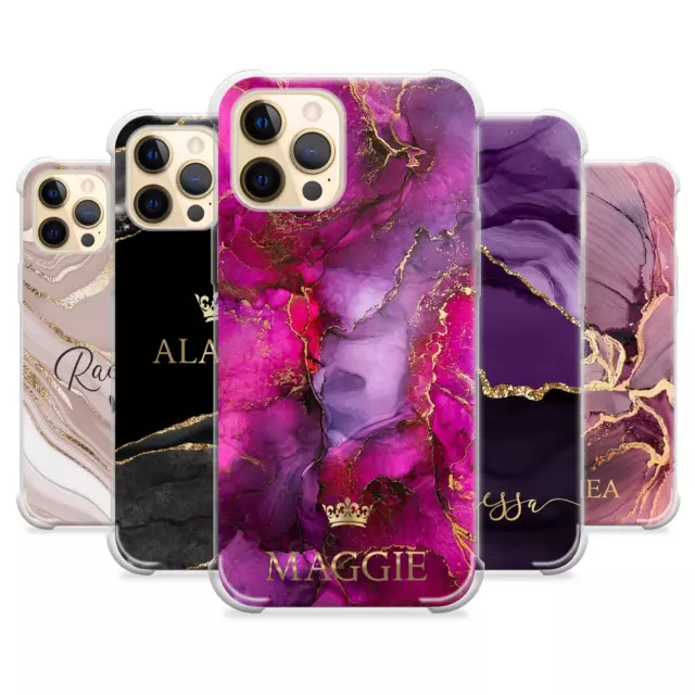 Personalised Phone Case For iPhone 15 14 13 12 Pro Max Marble Silicone Cover