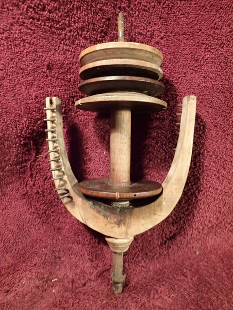 Carrete De Rueda Giratoria Antiguo Hecho A Mano Antiguo Volante Escandinavia Europa