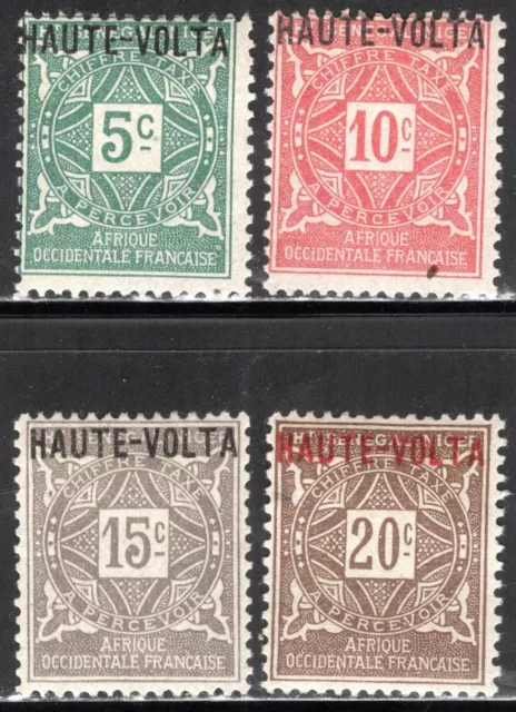 Estampilla de Burkina Faso (Alto Volta) Scott #J1-J4, franqueo adeudado, MLH, SCV $2.30