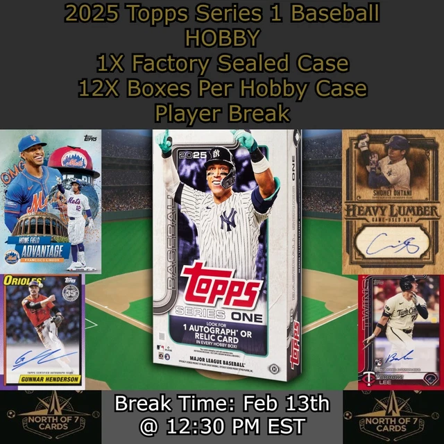 YOSHINOBU YAMAMOTO 2025 Topps Series 1 Baseball Hobby 1X Case Player