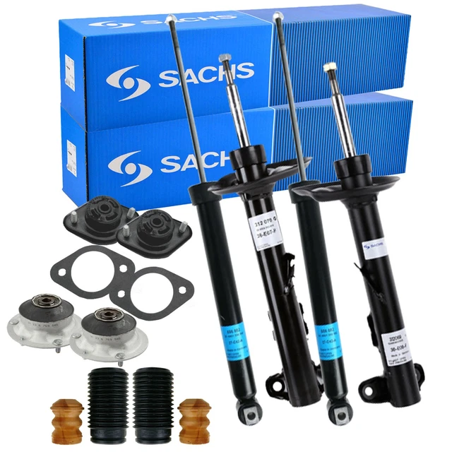 6x SACHS Stoßdämpfer + Staubmanschette + Domlager Vorne Für BMW 1er E81