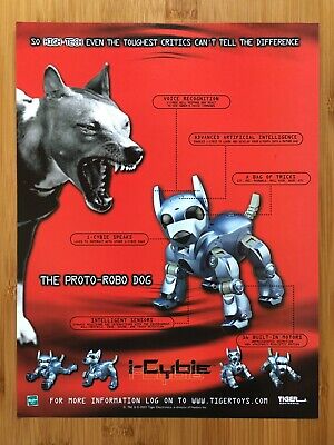 2001 i-Cybie Robot Dog Toy Print Ad/Poster Advertisement HASBRO Tiger Promo Art!