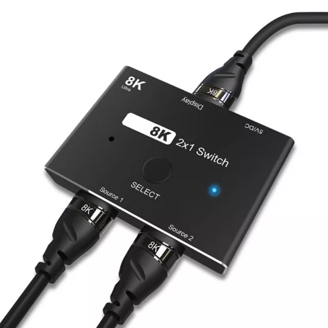 HDMI 2.1 2 in1 Out 8K@60Hz 4K@120Hz HD Switcher Splitter for PS4 PS5 PC tv C ~k