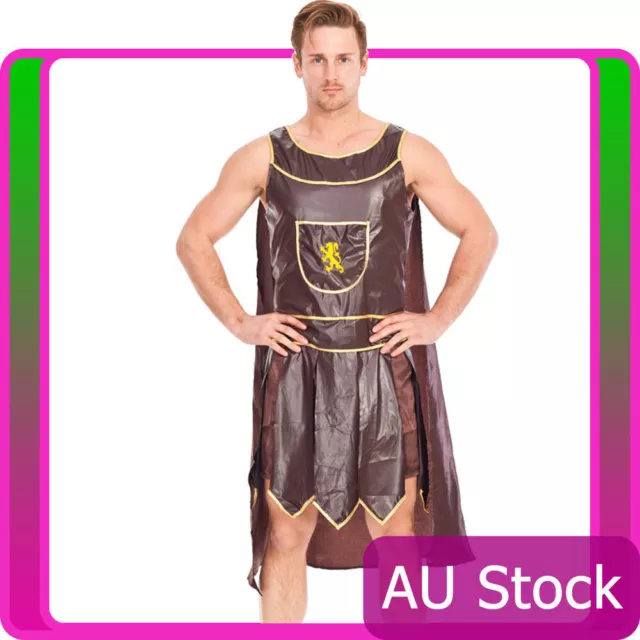 Mens Spartan Warrior Roman Gladiator Soldier Fancy Dress Costume Halloween