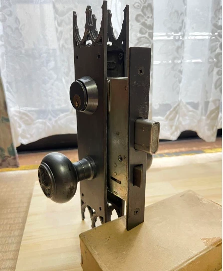 Hori Locks Antique Front Door Entrance Door  Cylinder w key F/S from Japan Rare