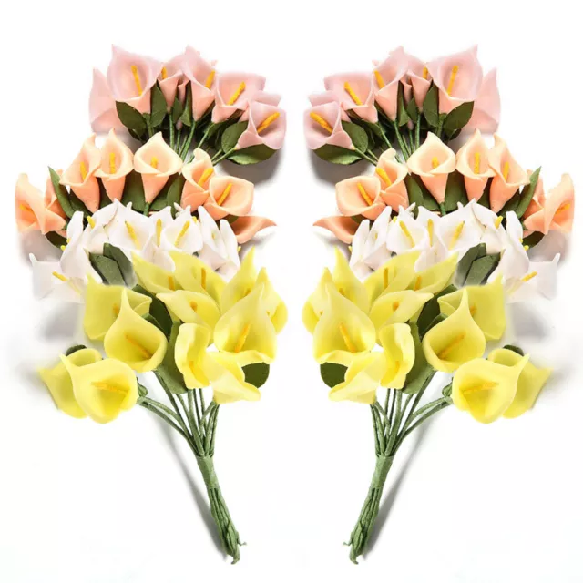 12Pcs Foam Calla Artificial Flowers Fake Foam Flowers Bouquet Decorative Flower