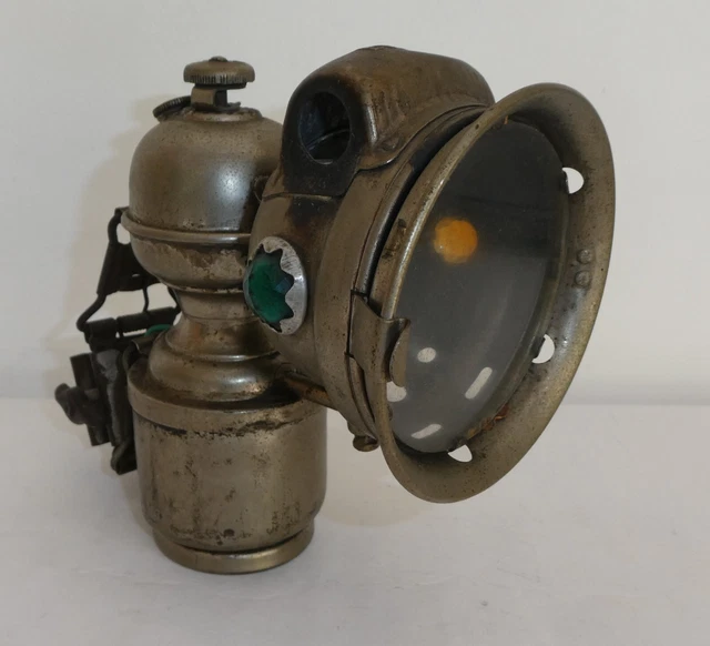 Lampe Lanterne Vélo Acétylène 'Etoile' – 1910 – Électrifiée Et Fonctionnelle