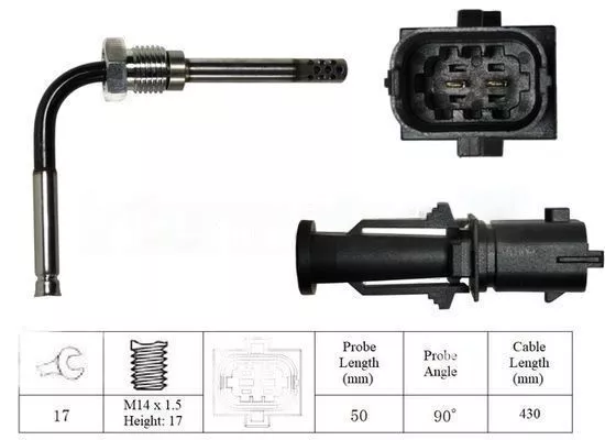 Intermotor Échappement Gas Capteur Température 27133 Remplacement 51825684,