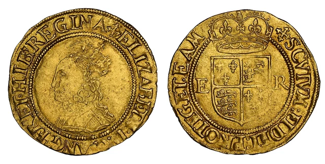 England Elizabeth I. (1560-61)-(cross crosslet) AV Crown. NGC MS60. SCBC-2522