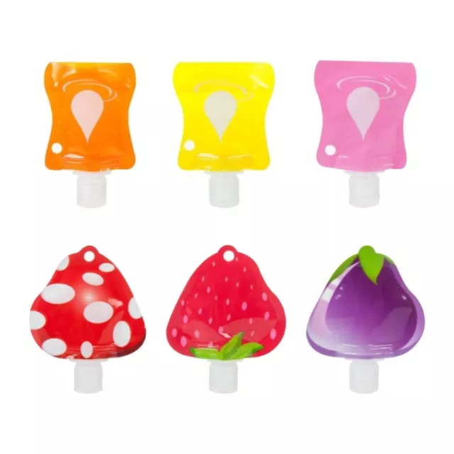 6 Pcs Bouteille De Gel Souple En Forme Fruit Voyage Conteneur