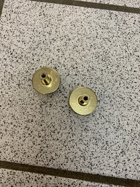 2 boutons beige laiton céramique tire rond tiroir armoire lourd milieu de siècle vintage 10