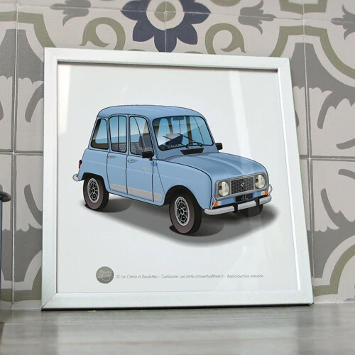 Renault 4L clan R4 Poster 4l de 1992 couleur brume affiche déco