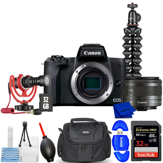 CANON EOS M50 Mark II Mirrorless Camera (Black) w/ 1545mm Lens Vlogger