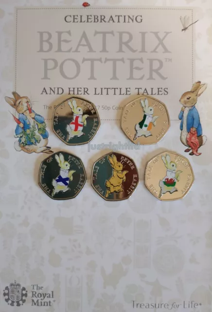 Peter Rabbit 50p Coin 4 Nations England Ireland Scotland Wales Beatrix Potter